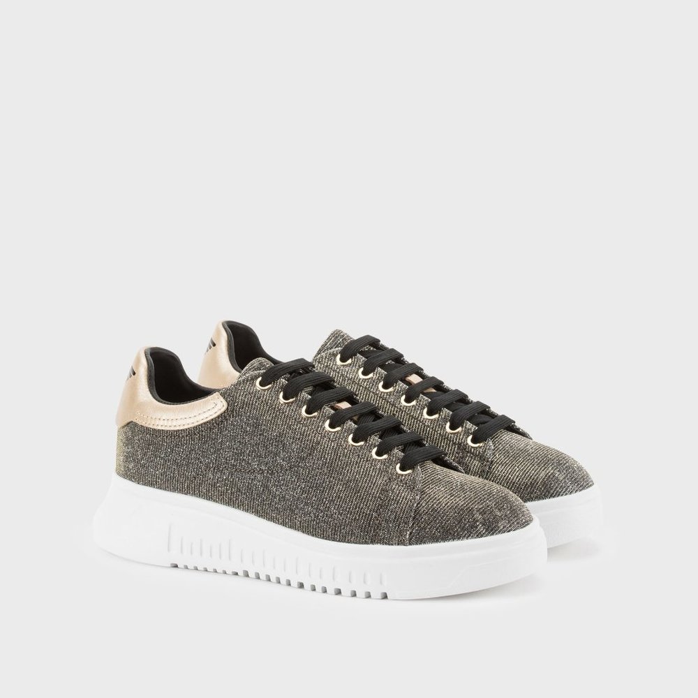 EMPORIO ARMANI  Sneakers in shimmering, leopard